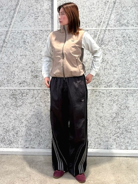 「ナイロンベスト」｜YFさん（レディース・170cm）の春コーディネート