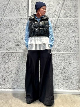 「adidas originals」｜「アイテム（ニットキャップ/ビーニー）」を使った、YFさん（レディース・170cm）の冬コーディネート