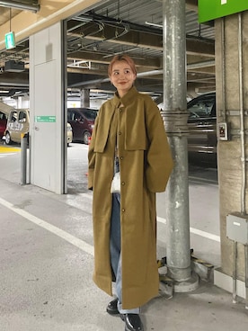 「アイテム（ステンカラーコート）」を使った、nenedesu125さん（レディース・154cm）の秋コーディネート