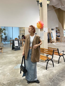 「Java（ジャバ）のアイテム（ベスト）」を使った、nenedesu125さん（レディース・154cm）の秋コーディネート