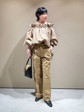 「Chaos（カオス）のアイテム（チノパンツ）」を使った、chaos _eriさん（レディース・158cm）の冬コーディネート