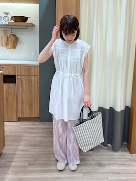 「Samansa Mos2 blue（サマンサモスモスブルー）のアイテム（パンツ）」を使った、ぁぉぃさん（レディース・163cm）の夏コーディネート
