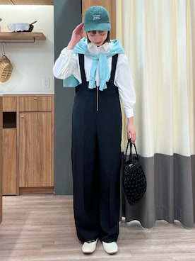 「Samansa Mos2 blue（サマンサモスモスブルー）のアイテム（帽子）」を使った、ぁぉぃさん（レディース・163cm）の春コーディネート