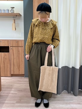 「Slowlinen」｜ぁぉぃさん（レディース・162cm）の秋コーディネート