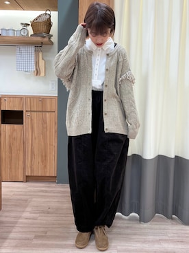 「秋冬コーデ」｜「アイテム（チュニック）」を使った、ぁぉぃさん（レディース・162cm）の冬コーディネート