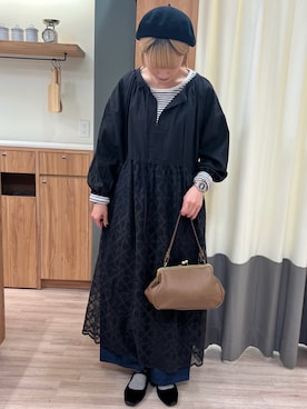 「シンフルコーデ」｜「アイテム（ワンピース/ドレス）」を使った、ぁぉぃさん（レディース・162cm）の秋コーディネート