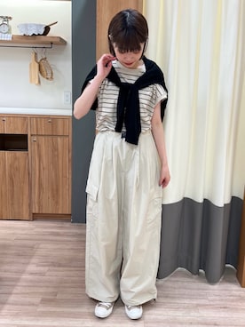「Samansa Mos2 blue」｜「アイテム（パンツ）」を使った、ぁぉぃさん（レディース・163cm）の春コーディネート