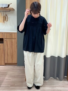 「Samansa Mos2 blue（サマンサモスモスブルー）のアイテム」を使った、ぁぉぃさん（レディース・163cm）の春コーディネート