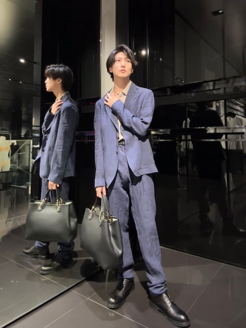 ヘリンボーン】極美品エンポリオアルマーニセットアップブラウンウールL