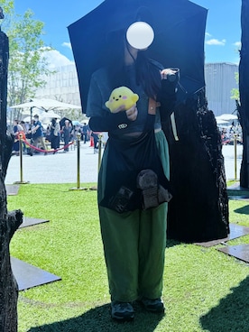 「アイテム（レッグウォーマー）」を使った、つぴさん（レディース・156cm）の夏コーディネート