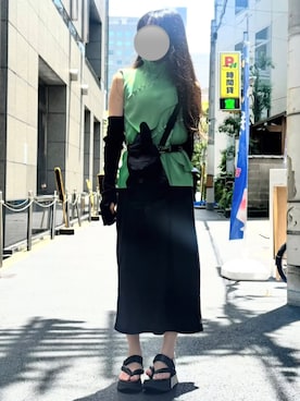 「ATON（エイトン）のアイテム」を使った、つぴさん（レディース・156cm）の夏コーディネート
