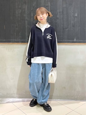 「niko and...（ニコアンド）のオリジナルビット付きローファー（ローファー）」を使った、aimiさん（レディース・156cm）の冬コーディネート