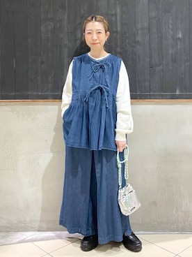 「niko and...（ニコアンド）のオリジナルスニーカーソールローファー（ローファー）」を使った、aimiさん（レディース・156cm）の春コーディネート