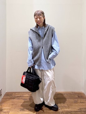 「アイテム（カーゴパンツ）」を使った、aimiさん（レディース・156cm・40代）の冬コーディネート