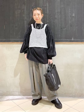 「niko and...（ニコアンド）のオリジナルスニーカーソールローファー（ローファー）」を使った、aimiさん（レディース・156cm）の春コーディネート