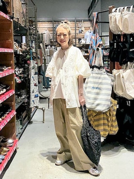 「アイテム（チノパンツ）」を使った、aimiさん（レディース・156cm・30代）の夏コーディネート