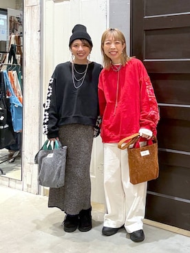 「アイテム（アクセサリー、グレー系）」を使った、aimiさん（レディース・156cm）の冬コーディネート