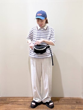 「niko and...（ニコアンド）のシティーパイルイージーパンツ（その他パンツ、グレー系）」を使った、aimiさん（レディース・156cm）の春コーディネート