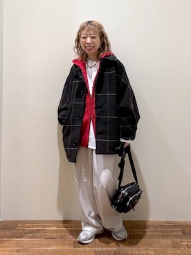 「niko and ...」｜「アイテム（ブルゾン）」を使った、aimiさん（レディース・156cm）の冬コーディネート