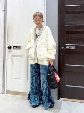 「niko and...（ニコアンド）のアイテム（トートバッグ）」を使った、aimiさん（レディース・156cm）の秋コーディネート