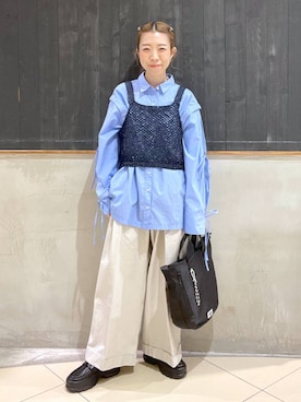 「niko and...（ニコアンド）のオリジナルスニーカーソールローファー（ローファー）」を使った、aimiさん（レディース・156cm）の冬コーディネート
