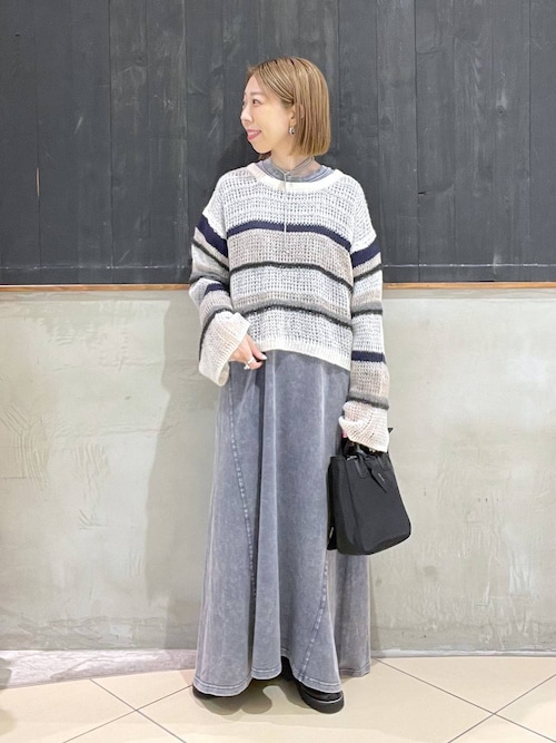 セール】透かしMIXボーダーニットプルオーバー（ニット/セーター
