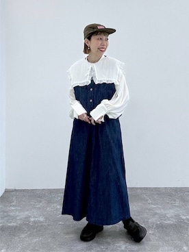 「niko and...（ニコアンド）のアソートJETキャップ（キャップ、その他）」を使った、aimiさん（レディース・156cm）の秋コーディネート