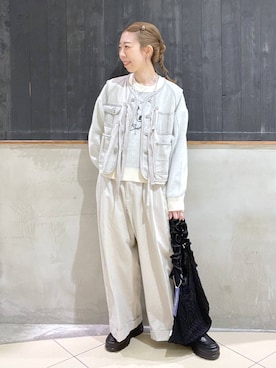 「niko and...（ニコアンド）のオリジナルスニーカーソールローファー（ローファー）」を使った、aimiさん（レディース・156cm）の春コーディネート