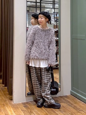 「アイテム（ハンチング/ベレー帽）」を使った、aimiさん（レディース・156cm・40代）の秋コーディネート