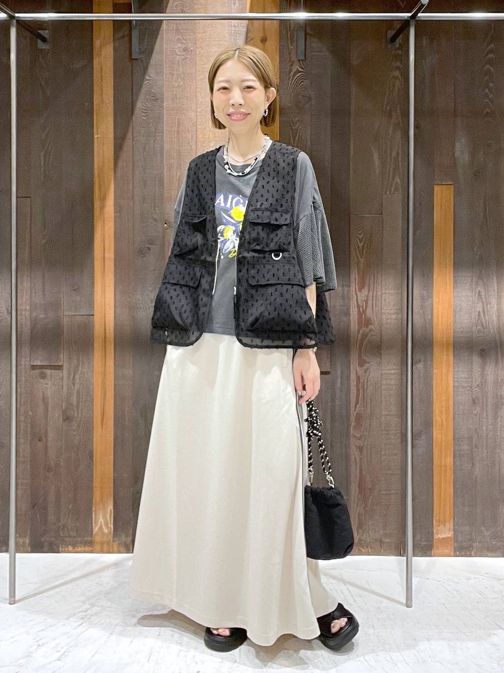 niko and… シアー フィッシュベスト ブラック niko and… シアー フィッシュベスト ブラック niko and