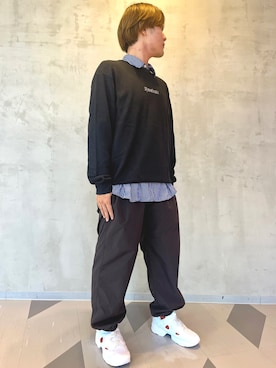 「Reebok（リーボック）のアイテム（スウェット）」を使った、yamaさん（メンズ・177cm）の秋コーディネート