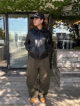 「Saturdays NYC（サタデーズ ニューヨークシティ ）のアイテム」を使った、yzkさん（レディース・163cm）の秋コーディネート