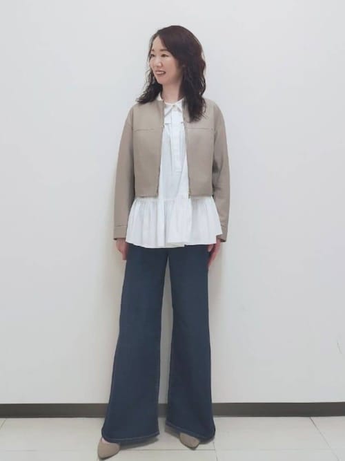 EPOCA ブラウス シャツ コットンナイロンストレッチ ギャザー