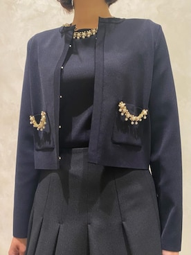 EPOCA（エポカ）の「フラワーケミカルレースニットカーディガン