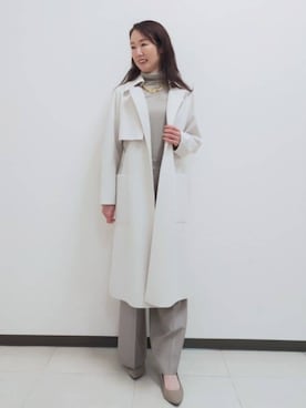 「オケージョン」｜「アイテム（トレンチコート）」を使った、EPOCAさん（レディース・168cm）の冬コーディネート