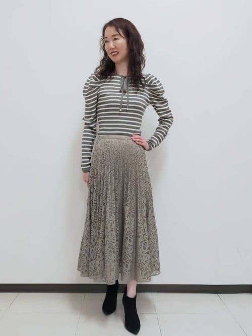 【極美品】エポカ リボンディティールプルオーバー リブ ニット 40 完売品 エポカ EPOCA 【La maglia】リボンディティールプルオーバー