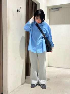 「CIAOPANIC TYPY（チャオパニックティピー）のフリンジ微フレアスウェットパンツ（その他パンツ）」を使った、ひがしゃんさん（レディース・164cm）の春コーディネート