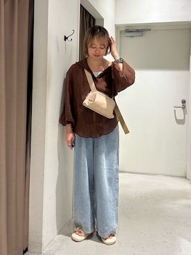 「アイテム（ショルダーバッグ）」を使った、ひがしゃんさん（レディース・164cm・30代）の夏コーディネート