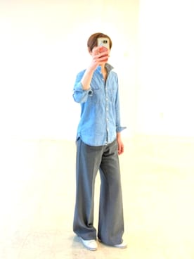 「no brand（ノーブランド）のアイテム（スラックス、グレー系）」を使った、isis171さん（レディース・172cm）の春コーディネート
