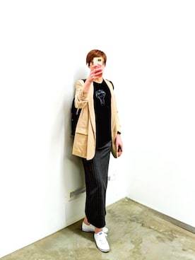 「Design Tshirts Store graniph（デザイン　ティーシャツ　ストア　グラニフ）のアイテム」を使った、isis171さん（レディース・172cm）の春コーディネート