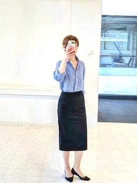 「UNIQLO（ユニクロ）のアイテム（シャツ/ブラウス、その他）」を使った、isis171さん（レディース・172cm）の夏コーディネート