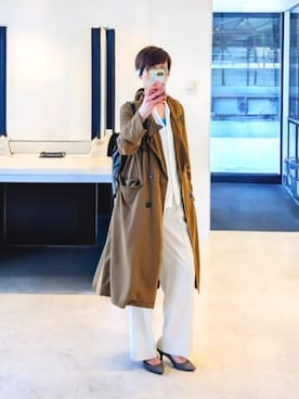 「ZARA（ザラ）のアイテム（トレンチコート、ブラウン系）」を使った、isis171さん（レディース・172cm）の春コーディネート