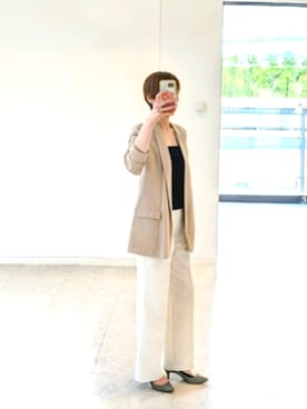 「ZARA（ザラ）のアイテム（テーラードジャケット、ベージュ系）」を使った、isis171さん（レディース・172cm）の春コーディネート