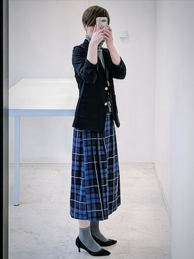 「GLOBAL WORK（グローバルワーク）のアイテム（スカート、ブルー系）」を使った、isis171さん（レディース・172cm）の春コーディネート