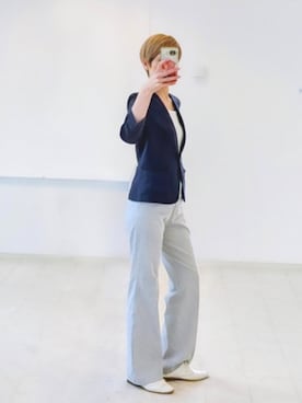 「BROOKS BROTHERS（ブルックスブラザーズ）のアイテム（スラックス、その他）」を使った、isis171さん（レディース・172cm）の夏コーディネート