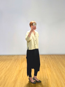 「no brand（ノーブランド）のアイテム（カーディガン/ボレロ、グリーン系）」を使った、isis171さん（レディース・172cm）の夏コーディネート