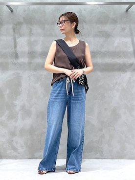 「アイテム（サンダル、ゴールド系）」を使った、izumi888さん（レディース・157cm）の夏コーディネート