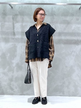 「アイテム（スラックス）」を使った、izumi888さん（レディース・157cm・30代）の冬コーディネート