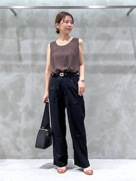 「アイテム（チノパンツ）」を使った、izumi888さん（レディース・157cm）の夏コーディネート