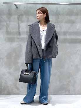 「アイテム（ピーコート）」を使った、izumi888さん（レディース・157cm）の秋コーディネート